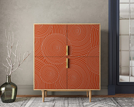 Большой комод с четырьмя дверками "Line" R19/red