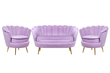 Комплект кресел и дивана ракушка Pearl Double Purple