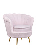 Низкое кресло ракушка Pearl Pink Boucle №1