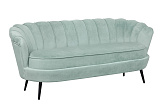 Диван ракушка для гостиниц Pearl Triple Green на черных ножках №1