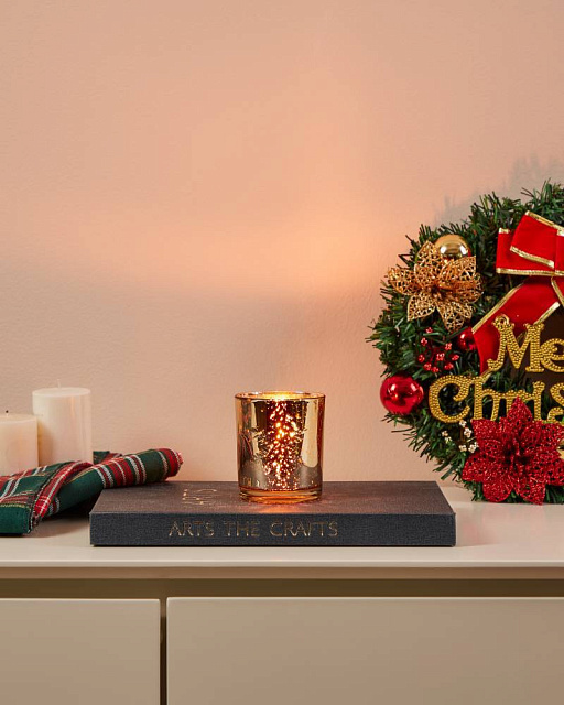 422498 Подсвечник рождественский LUKUT, стекло/золото, 70?80х70 мм в Санкт-Петербурге 422498 Подсвечник рождественский LUKUT, стекло/золото, 70?80х70 мм