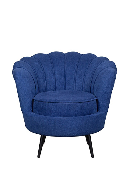 Низкое кресло ракушка Pearl синий на черных ножках в Санкт-Петербурге Низкое кресло ракушка Pearl синий на черных ножках