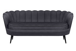 Диван ракушка для гостиниц Pearl Triple Black на черных ножках в Санкт-Петербурге