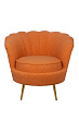 Низкое кресло ракушка Pearl Orange Boucle №0