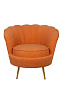 Низкое кресло ракушка Pearl Orange Boucle