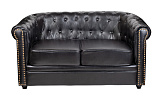 Кожаный диван лофт Karo V2 черный №0