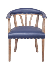 Мягкий стул с подлокотниками Tanner Blue Leather в Санкт-Петербурге