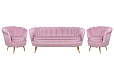 Комплект кресел и дивана ракушка Pearl Triple Pink