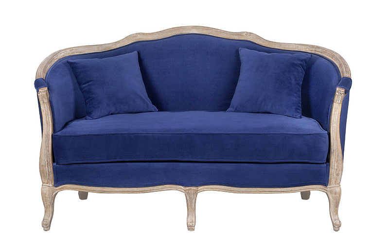 Дизайнерский двухместный диван Darcy 2 ампир синий
