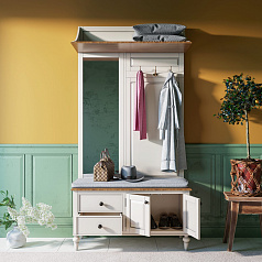 Белая прихожая "Odri" с полкой в стиле прованс арт od2125