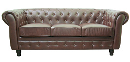 Прямой трехместный диван Chesterfield Brown 3S цвет коричневый в Санкт-Петербурге