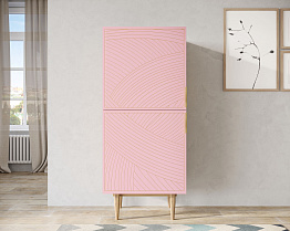 Вертикальный комод с двумя дверками "Line" LN05/GR1/pink