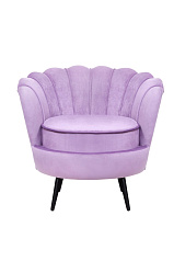 Низкое кресло ракушка Pearl Purple на черных ножках в Санкт-Петербурге