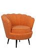 Низкое кресло ракушка Pearl Orange Boucle на черных ножках №1