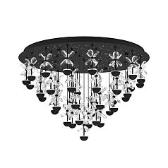 390276 Люстра диммируемая PIANOPOLI 2, 43X1,8W (LED), 3000K, 10320lm, ?780, сталь, черный/переливающееся стекло, прозрачный