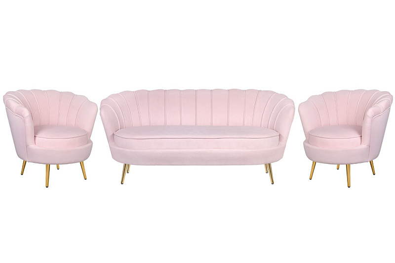 Комплект кресел и дивана ракушка Pearl Triple Pink V2