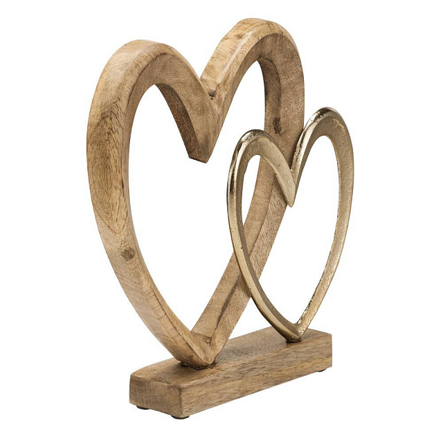 427556 Фигурка Сердца TOMAMAE, H270, алюминий, дерево манго, натуральный, золотой в Санкт-Петербурге 427556 Фигурка Сердца TOMAMAE, H270, алюминий, дерево манго, натуральный, золотой