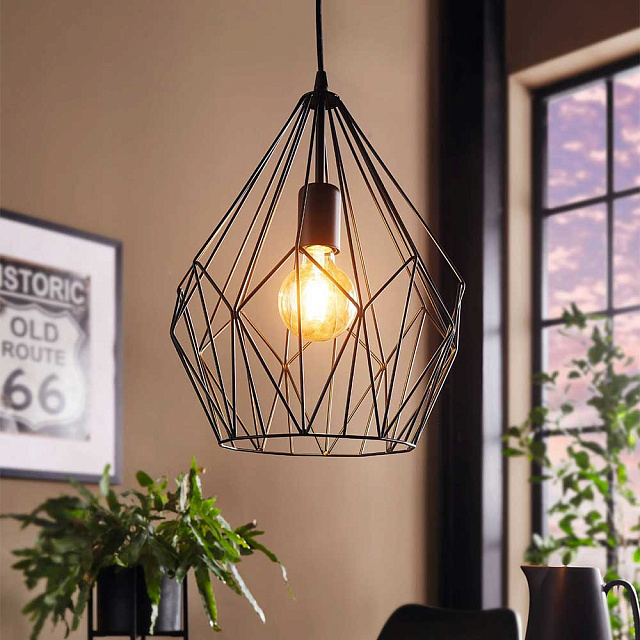 49257 Подвес CARLTON, 1x60W (E27), ?310, H1100, сталь, черный в Санкт-Петербурге 49257 Подвес CARLTON, 1x60W (E27), ?310, H1100, сталь, черный