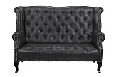 Кожаный дизайнерский диван Royal Sofa Black №0