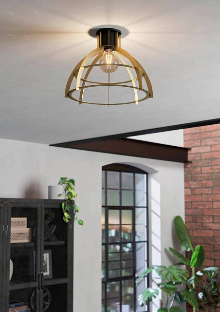 43766 Потолочный светильник STYLLINGTON, 1Х40W, E27, H315, ?415, сталь, черный, золотой