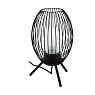 Уличная настольная лампа FUSIGNANO, E27, 1X28W, IP44, H410, ?265, нержавеющая сталь, черный/стекло с гравировкой, белый