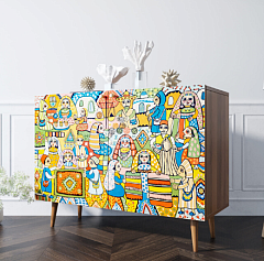 Комод "Berber" две дверки 1 принт арт BB04/Print_01