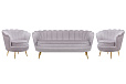 Комплект кресел и дивана ракушка Pearl Triple Grey