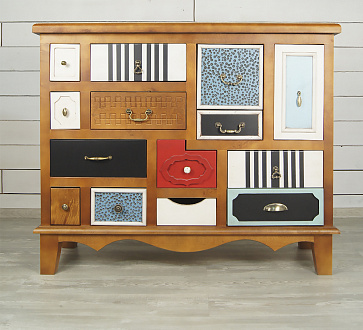 Комод "Гуашь (Gouache)"  темный арт M10594ETG/1