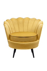 Низкое кресло ракушка Pearl Yellow на черных ножках в Санкт-Петербурге