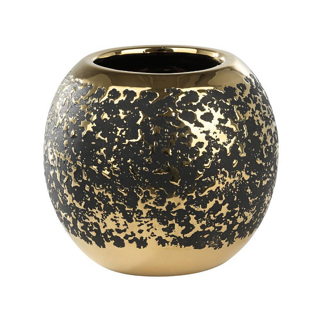 421491 Ваза ARROYITO, ?170, H160, керамика, черный, золотой в Санкт-Петербурге 421491 Ваза ARROYITO, ?170, H160, керамика, черный, золотой