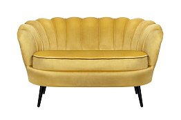 Дизайнерский диван Pearl Double Yellow на черных ножках