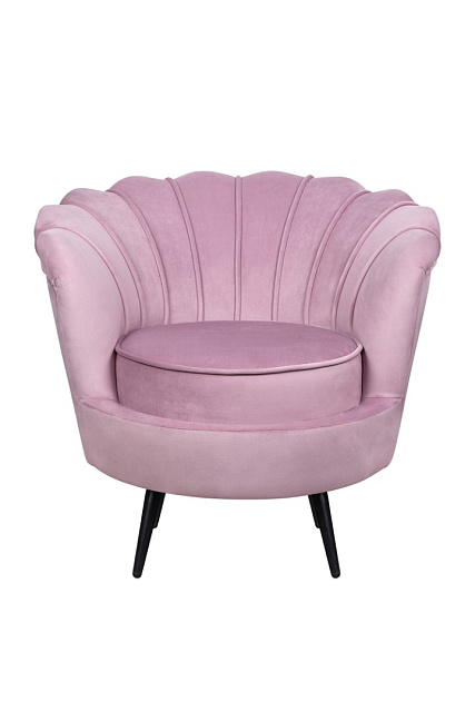 Кресло ракушка Pearl Pink на черных ножках