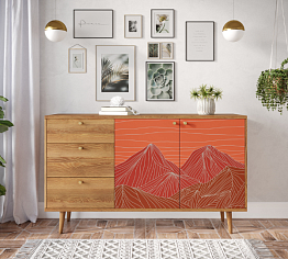 Комод "Berber" с двумя дверками и ящиками 49 принт арт BB05/Print_49