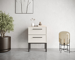 Тумбочка с двумя ящиками "Nicole" арт NEM16 Белый