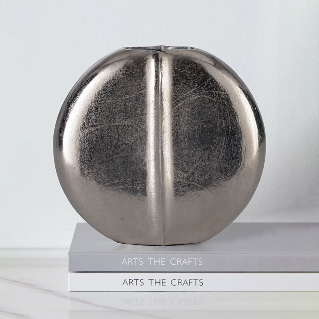 421127 Ваза декоративная SOMINOT, L230, B65, H215, алюминий, цвет никель в Санкт-Петербурге 421127 Ваза декоративная SOMINOT, L230, B65, H215, алюминий, цвет никель