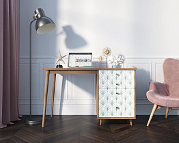 Стол рабочий "Berber" принт 38 с одной тумбой арт BB31/Print_38