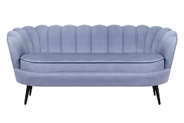 Диван ракушка для гостиниц Pearl Triple Blue на черных ножках в Санкт-Петербурге