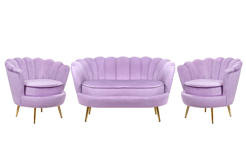 Комплект кресел и дивана ракушка Pearl Double Purple