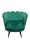 Низкое кресло ракушка Pearl Green V2 на черных ножках