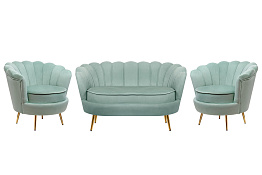 Комплект кресел и дивана ракушка Pearl Double Green