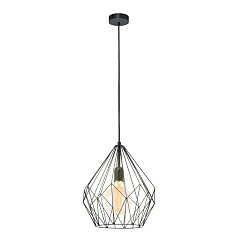 49257 Подвес CARLTON, 1x60W (E27), ?310, H1100, сталь, черный