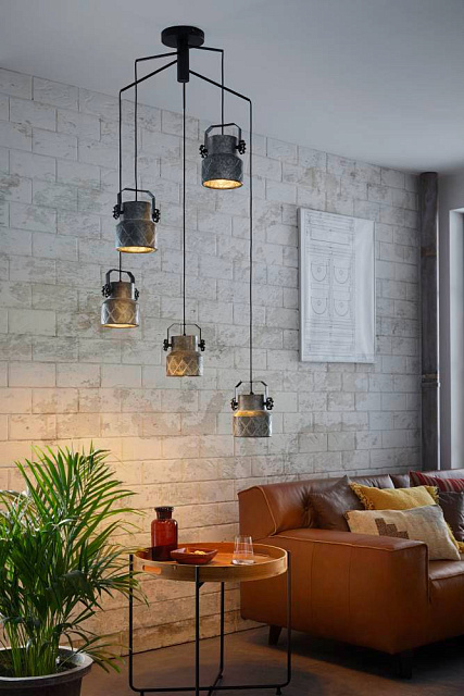 39856 Подвес HIlCOTT, 5х40W (E27), ?675, H1500, сталь, черный/сталь, оцинкованный в Санкт-Петербурге 39856 Подвес HIlCOTT, 5х40W (E27), ?675, H1500, сталь, черный/сталь, оцинкованный