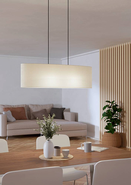 901261 Подвес FEBRES, 2х60(E27), сталь, черный, текстиль, белый в Санкт-Петербурге 901261 Подвес FEBRES, 2х60(E27), сталь, черный, текстиль, белый