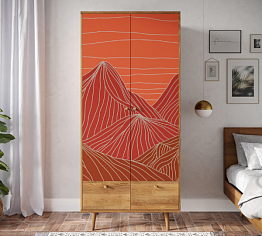 Шкаф двухстворчатый "Berber" принт 49 арт BB16/Print_49