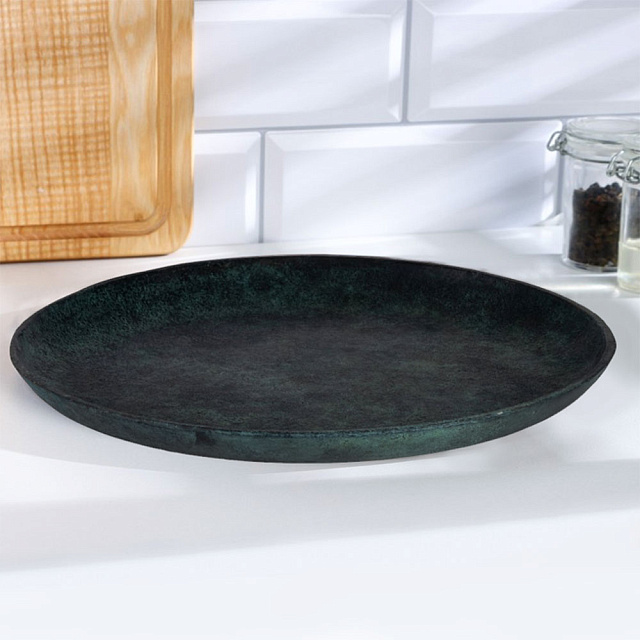 427155 Тарелка декоративная MALIMONO, H35, ?340, алюминий, зеленая патина в Санкт-Петербурге 427155 Тарелка декоративная MALIMONO, H35, ?340, алюминий, зеленая патина