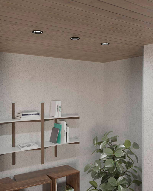 900815 Встраиваемый светильник CAROSSO, 35W (GU10), ?93, алюминий, черный, белый