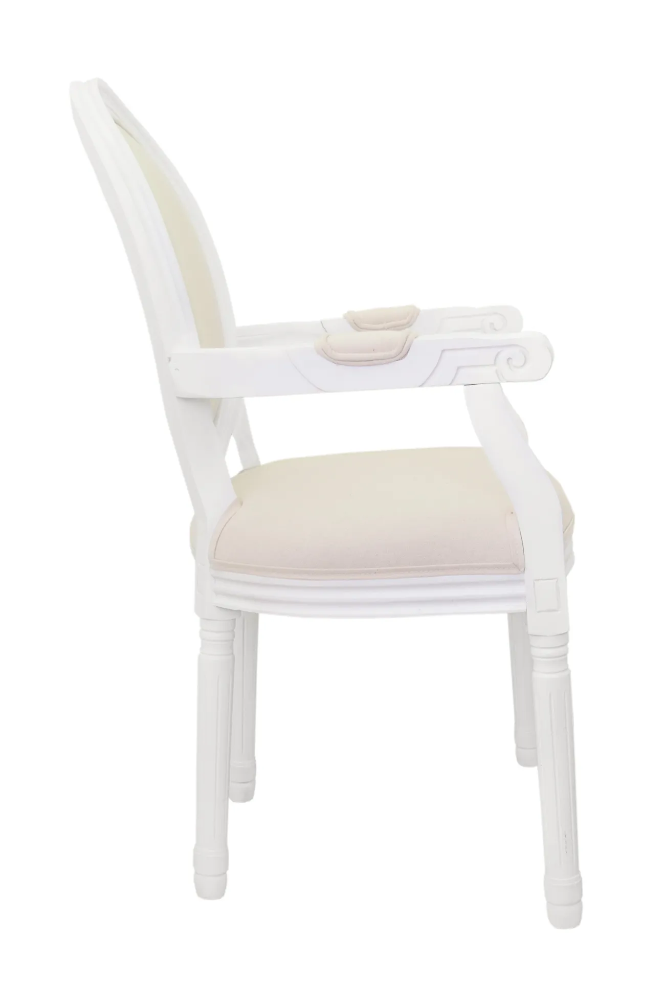 купить Мягкий стул с подлокотниками Volker Arm Beige and White в Москве купить Мягкий стул с подлокотниками Volker Arm Beige and White в Санкт-Петербурге