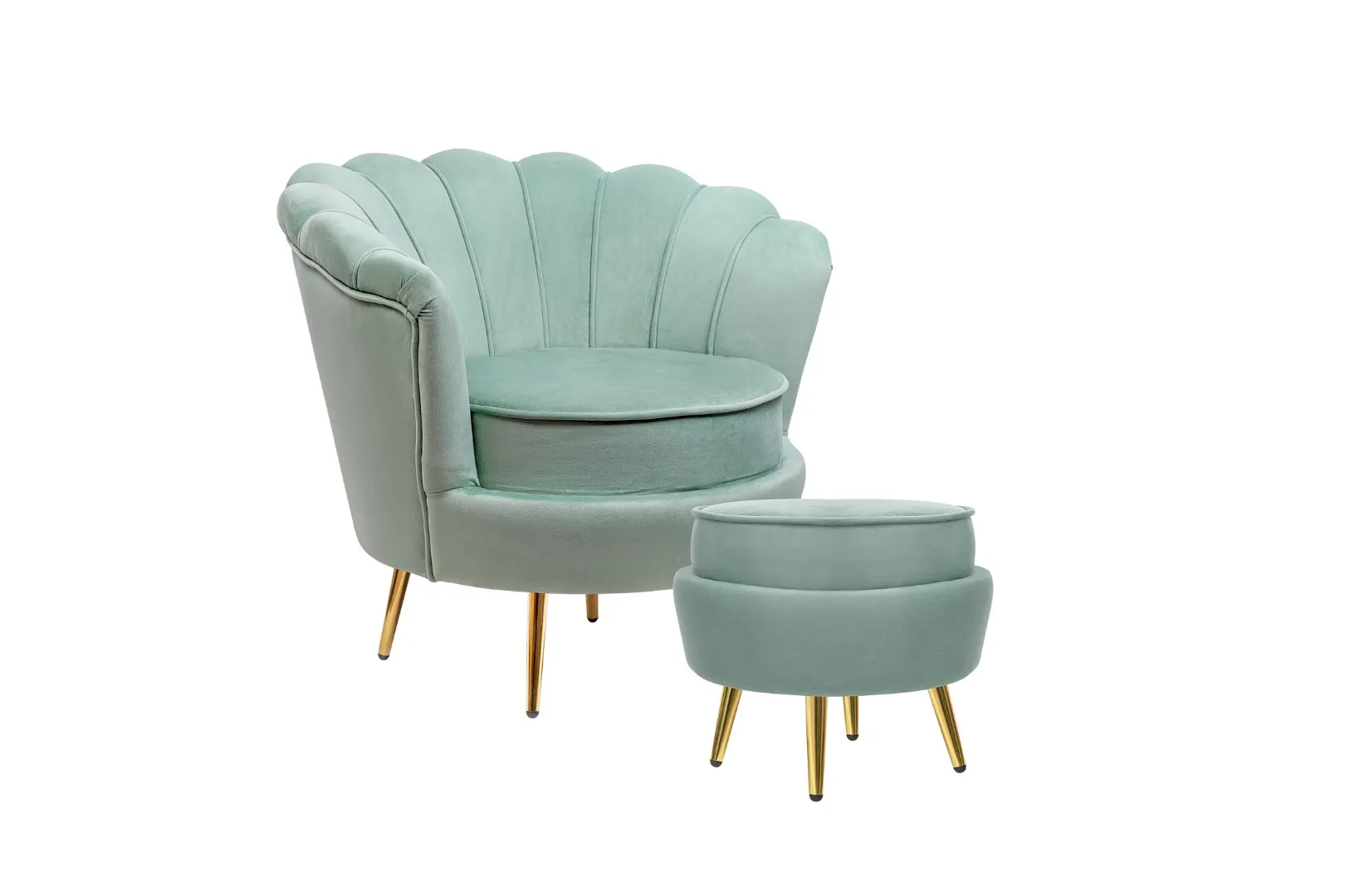 купить Кресло с пуфом ракушка Pearl Green в Москве купить Кресло с пуфом ракушка Pearl Green в Санкт-Петербурге