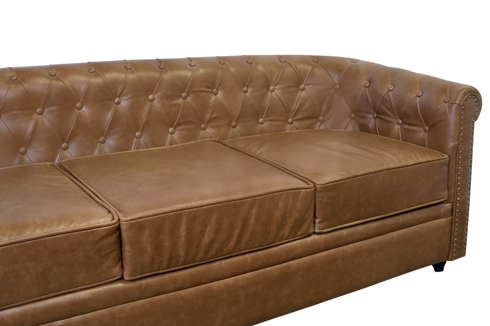 фото Кожаный диван лофт Karo Brown leather 3S в Москве фото Кожаный диван лофт Karo Brown leather 3S
