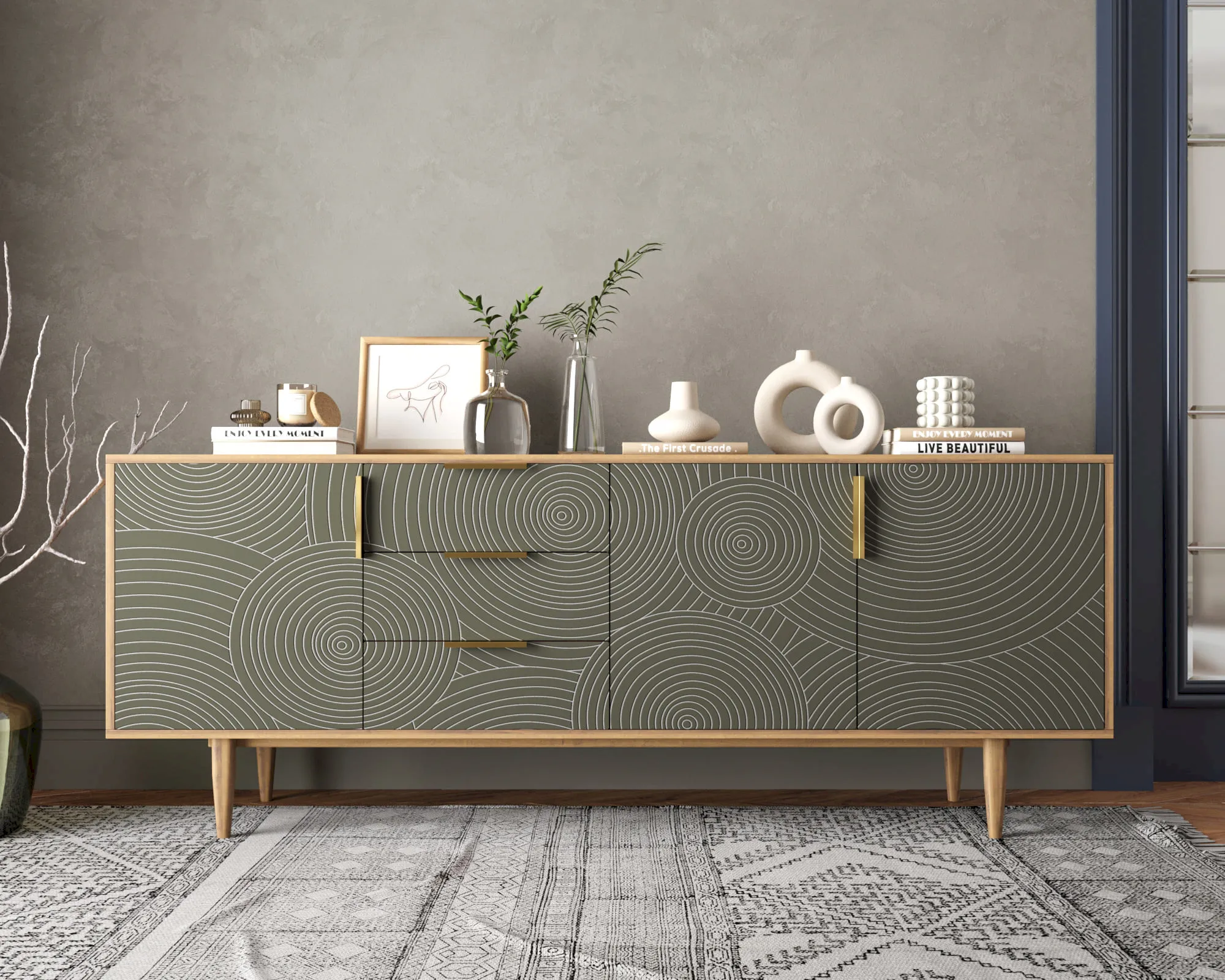 Комод "Лайн (Line)" удлиненный R25/browngrey в интернет-магазине в Москве Комод "Лайн (Line)" удлиненный R25/browngrey в интернет-магазине